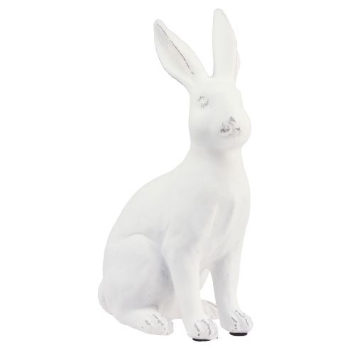 Floristik24 Kanin sittande dekorativ kanin konststen dekoration vit H27cm