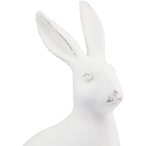 Floristik24 Kanin sittande dekorativ kanin konststen dekoration vit H27cm