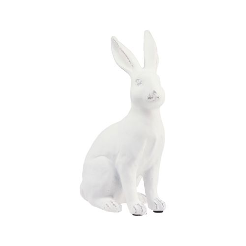 Kanin sitter dekorativ kanin påskdekoration vit konststen H22cm