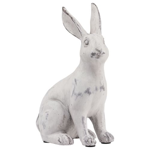 Floristik24 Kanin sittande kanin dekoration konststen vit grå H27,5cm