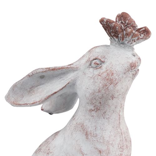 Floristik24 Kanin sittande fjärilsdekoration i konststen 14×10,5×26cm