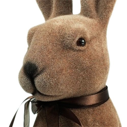 Floristik24 Kanin sitter brun flockad H44cm