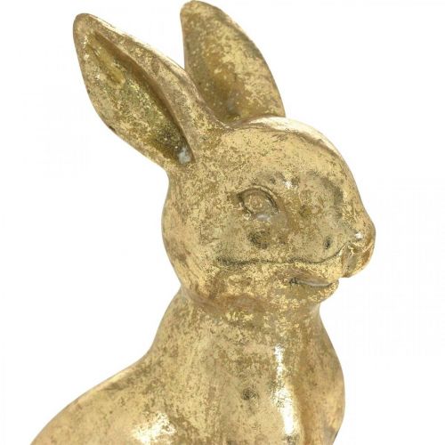 Artikel Kanin guld dekoration sittande antik look Påskhare H12,5cm 2st