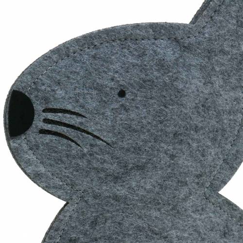 Floristik24 Sittande kanin filtgrå 40cm x 7cm H61cm skyltfönster dekoration