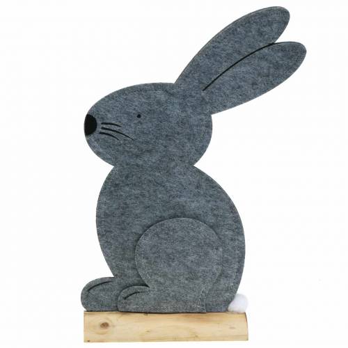 Floristik24 Sittande kanin filtgrå 40cm x 7cm H61cm skyltfönster dekoration