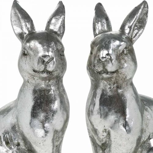 Artikel Deco kanin sittande påskdekoration silver vintage H17cm 2st