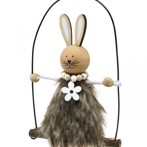 Floristik24 Kanin på gunga Påskhare fönsterdekoration påsk H26cm set om 2