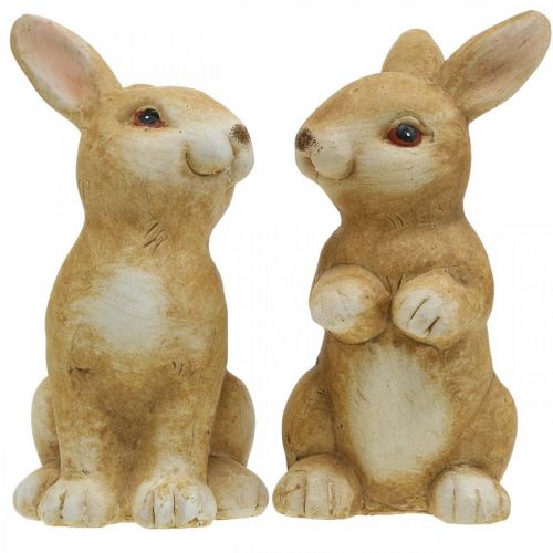Artikel Kanin sittande, keramisk dekoration, påsk, par kaniner brun H15cm set om 2
