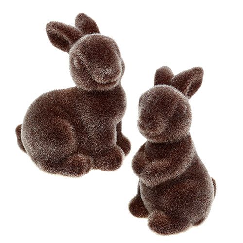 Floristik24 Bunny brown 5cm flockade 2st