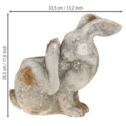 Artikel Kanin dekorativ blomkruka i betong antikgrå 33,5x17x29,5cm