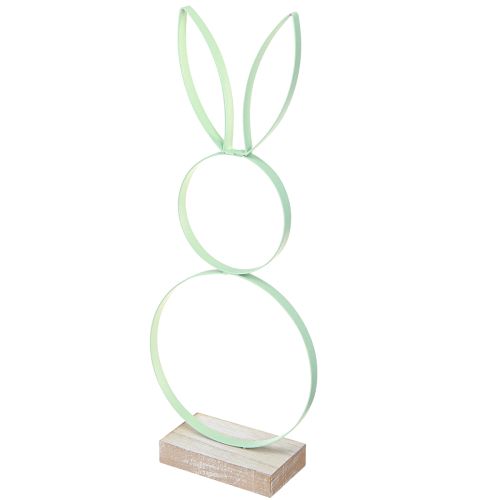 Artikel Kanin Dekoration Metall Trä Naturlig Gul Mint Rosa H28cm 3 St