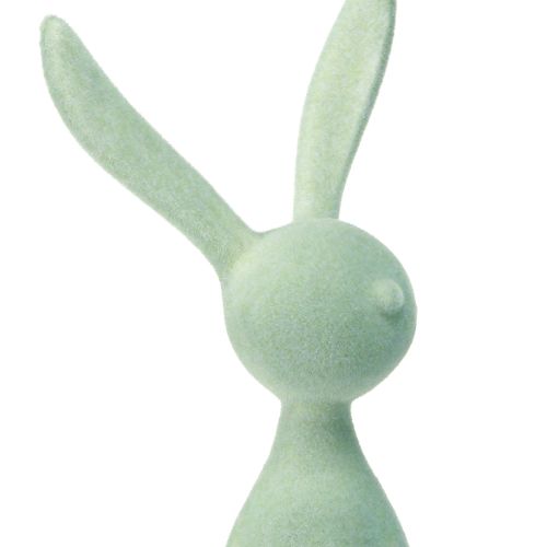 Floristik24 Rabbit Edge Pall Påskharen flockad – 2:a valet – Grön Brun 28cm 3 st