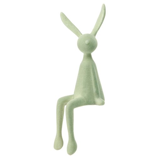 Floristik24 Rabbit Edge Pall Påskharen flockad – 2:a valet – Grön Brun 28cm 3 st