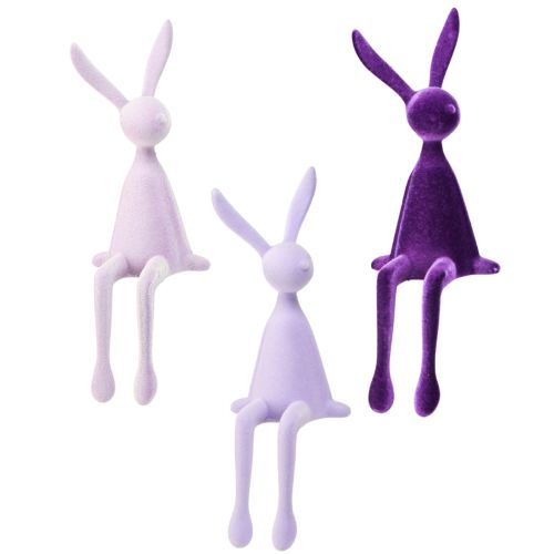 Artikel Bunny Edge Pall Påskharen flockad lila lila – 2:a valet – 28cm 3 st