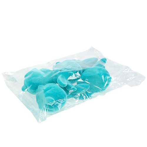 Floristik24 Kaniner turkos 15,5 cm flockade 4st