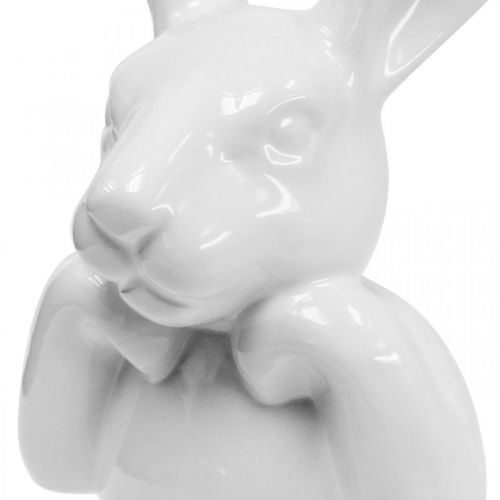 Artikel Deco kanin keramik vit, kaninbyst Påskdekoration H17cm 3st