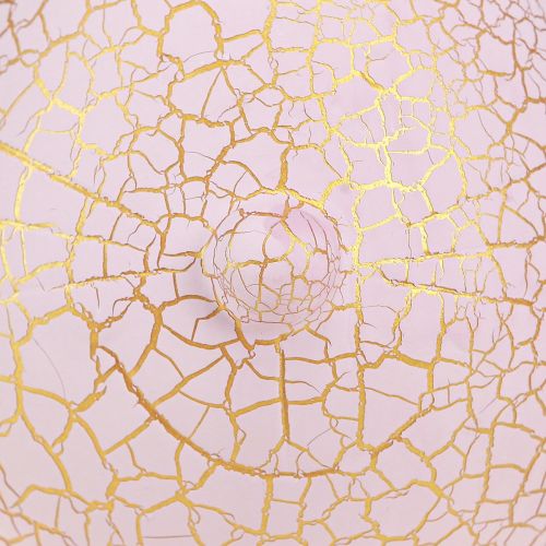 Artikel Kaninhuvuddekoration påsk rosa guld craquelure 10x11x28cm