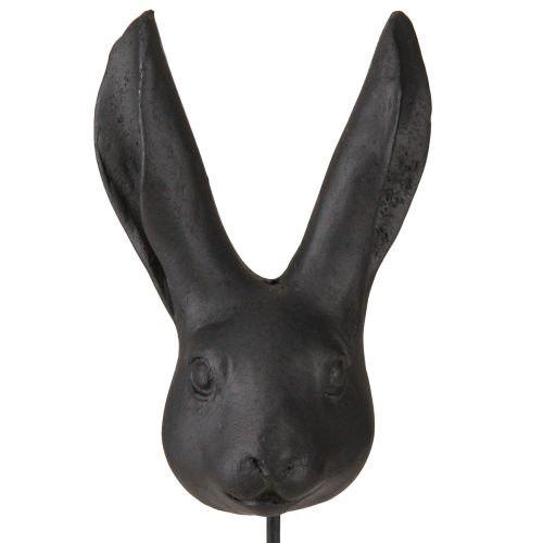 Floristik24 Kaninhuvud dekoration på pinne kanin svart matt 10cm 2st