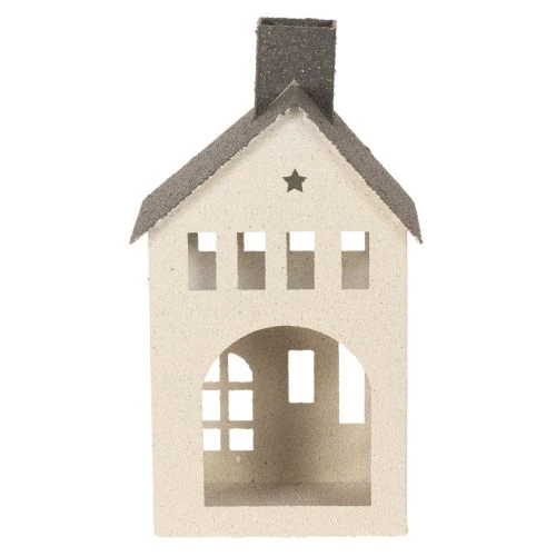 Dekorativt metallhus med skorsten och fönster, 24 cm | Floristik24.se