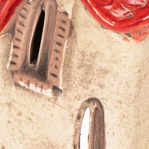 Keramisk husdekoration med rött tak, lysande hus, 15 cm, 2 stycken | Floristik24.se