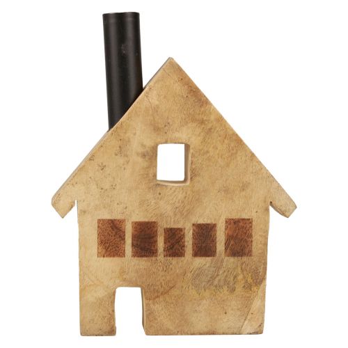Artikel Dekorativt hus trä trä dekoration ljusstake svart 16,5×3,5cm×22cm
