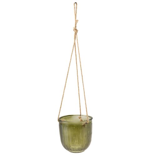 Artikel Hängkruka glas dekorativ glaskruka retro grön brun 14,5cm 2st