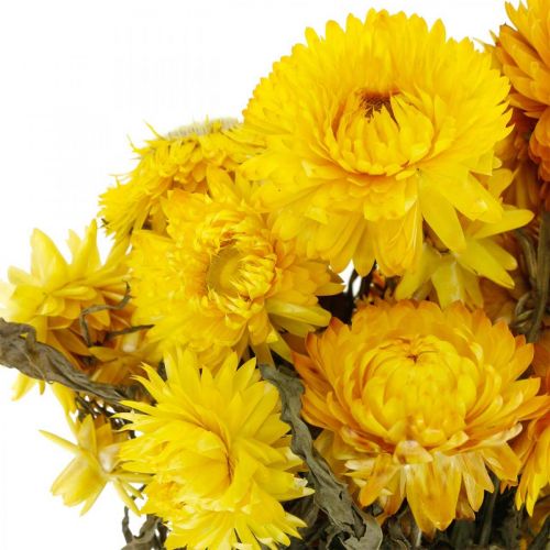 Artikel Strawflower gul torkade torkade blommor dekorativ knippe 75g