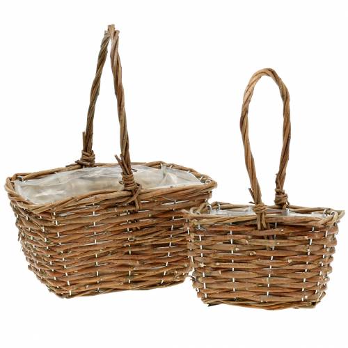 Handtag korg naturlig 24cm / 16 cm uppsättning av 2 Handtag korg naturlig 24cm / 16 cm uppsättning av 2