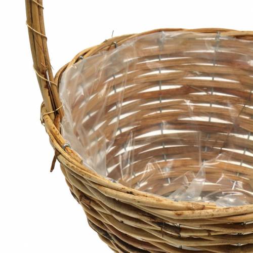 Handtagskorg av pil Ø20 / 24 / 30cm, naturlig presentkorg, uppsättning med 3