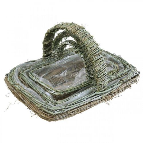 Floristik24 Korg för plantering, blomkorg, vinstockar Shabby-Chic L42cm / 34cm / 28cm uppsättning av 3