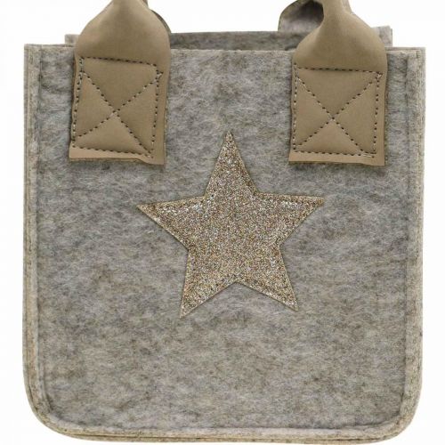 Dekorativ väska av filt juldekoration beige 20 / 16cm uppsättning med 2 st