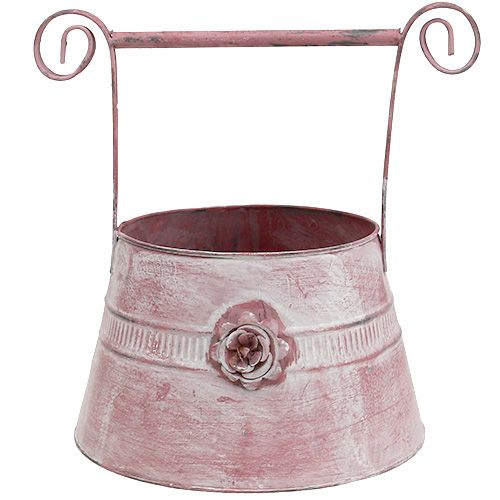 Floristik24 Handtag potten rosa tvättad med ros Ø22cm H13.5cm