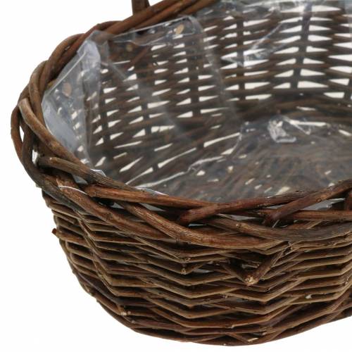 Floristik24 Hantera korg oval trä naturlig 27 × 20 cm H27cm