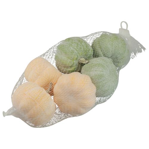 Artikel Höstdekoration dekoration pumpor whitened orange, green 7,5cm 6 st