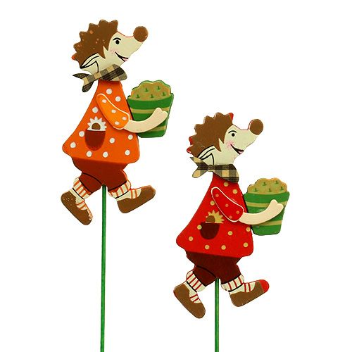 Floristik24 höstdekoration med pinne Hedgehog med kaka 12st