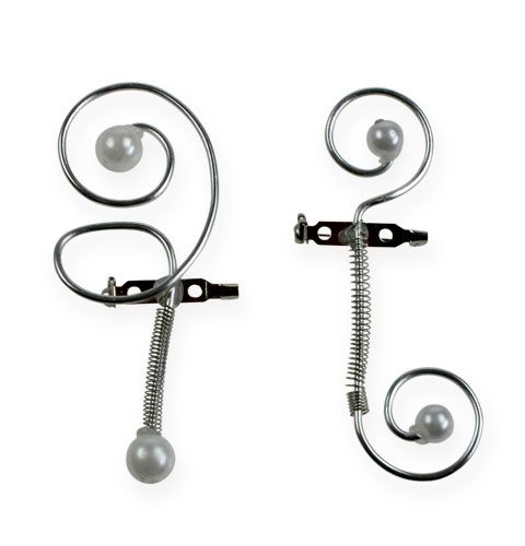 Artikel Bröllopsnål med pärlor, silver 8cm 24 st