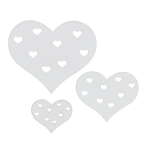 Heart Mix White 3,3 cm - 7 cm 54p