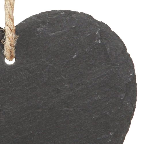 Artikel Hjärta av skiffer skiffer hjärta för upphängning svart 10cm 6st