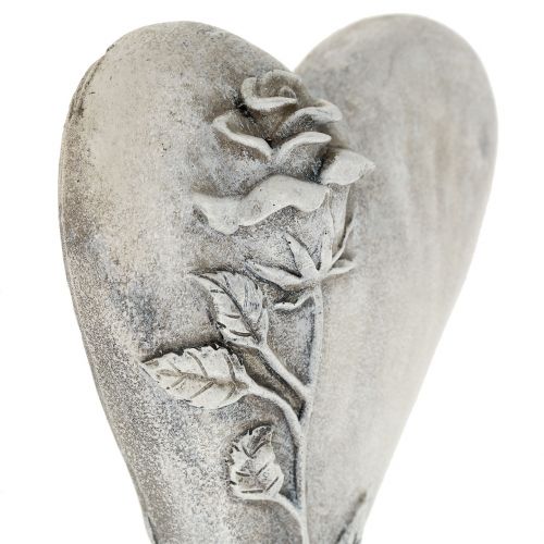 Floristik24 Hjärta med rosa grå 16,5cm x 10cm 2 st