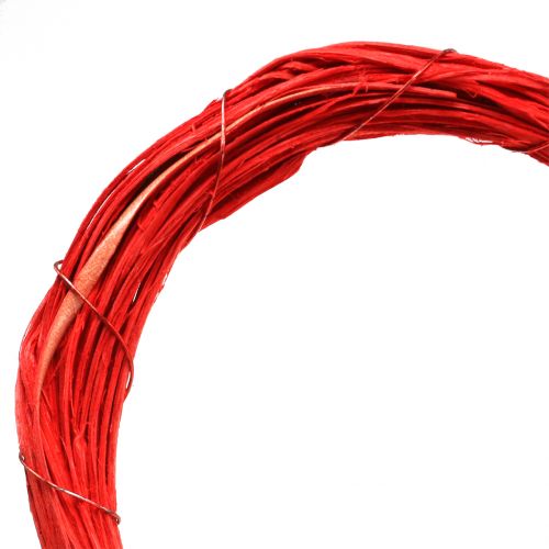 Floristik24 Raffia hjärta att hänga rött 20cm 6st