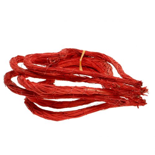 Floristik24 Raffia hjärta att hänga rött 20cm 6st
