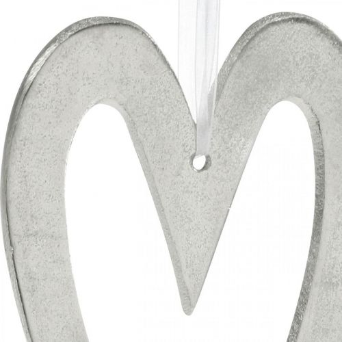 Artikel Dekorativt hjärta för att hänga bröllopsdekorationer i silver 22 × 12cm
