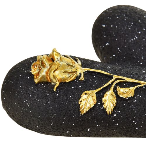Hjärta med rosésvart guld gravsmycken 14×10×3cm 2st