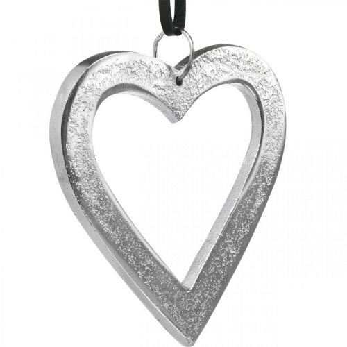 Artikel Hjärta att hänga, metalldekoration, jul, bröllopsdekoration silver 11 × 11cm