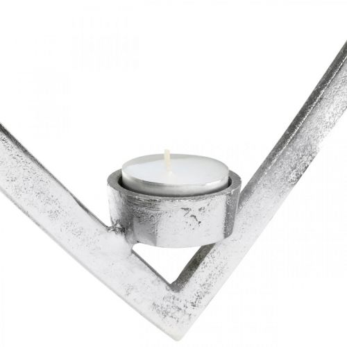 Artikel Hjärta att hänga, värmeljushållare till advent, bröllopsdekor metall silver H24cm