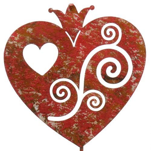 Artikel Trädgårdsstift hjärta röd 45,5 cm