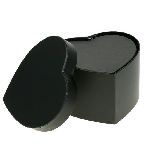 Floristik24 Blomlåda hjärta svart 18 / 20cm 2st