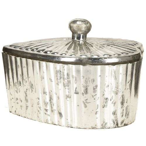 Artikel Hjärtformad burk med lock, glasburk med hjärta, champagne, 15,5 x 15 x 10 cm