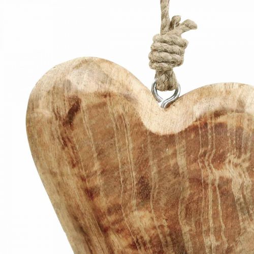 Artikel Trähjärtan gjorda av trä deco hänge mangoträ H14cm 3st