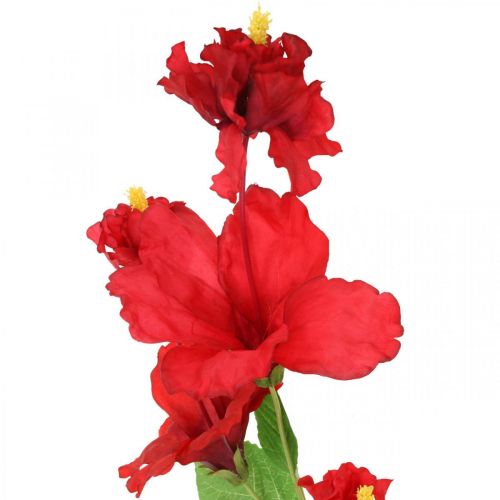 Artikel Konstgjord blomma hibiskus gren röd deco gren hibiskus H107cm